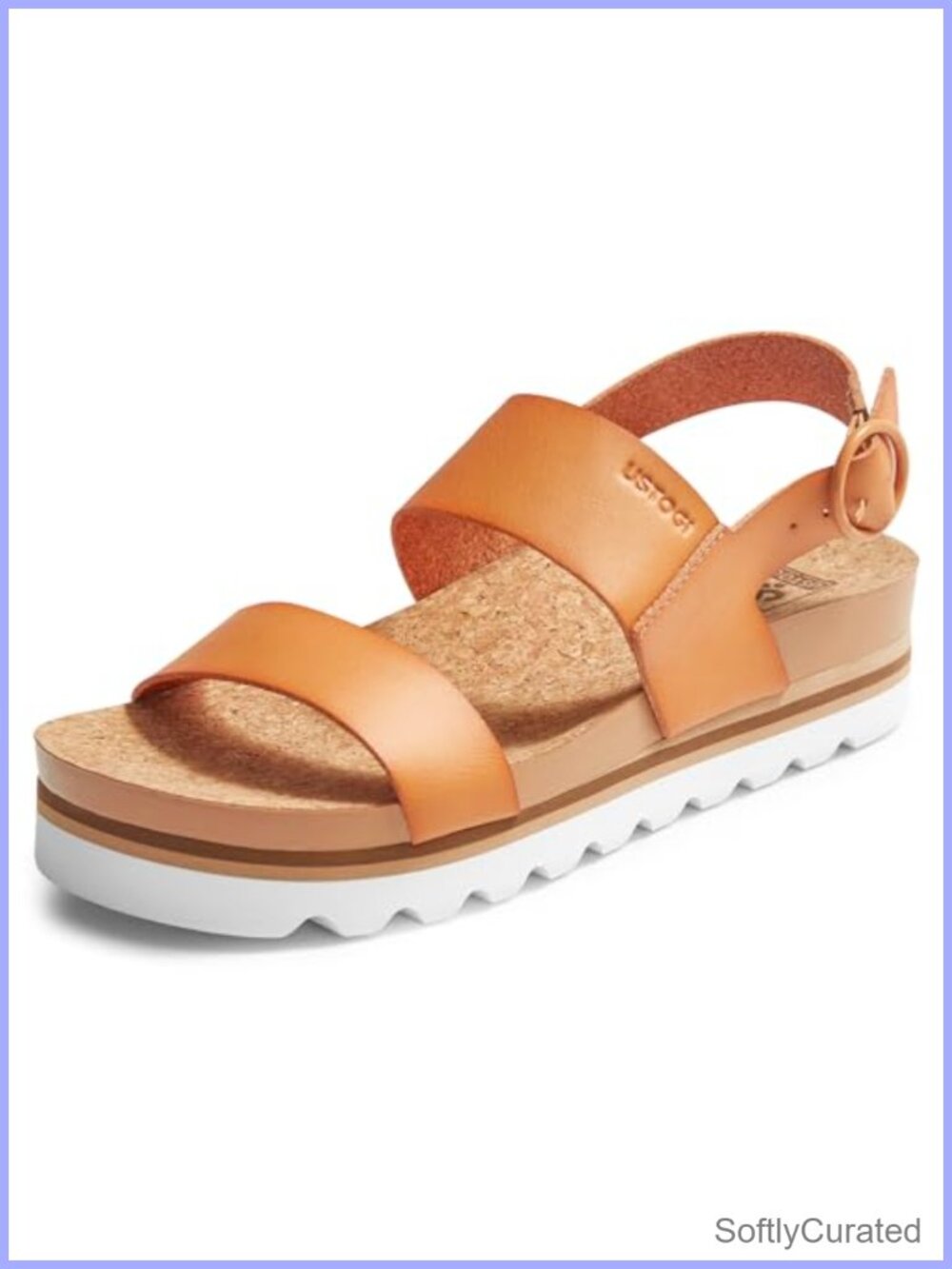 Platform Sandals Arch Support Beach Slides Orthotic Cork Footbed Vegan Leather